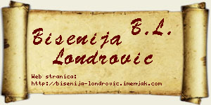 Bisenija Londrović vizit kartica